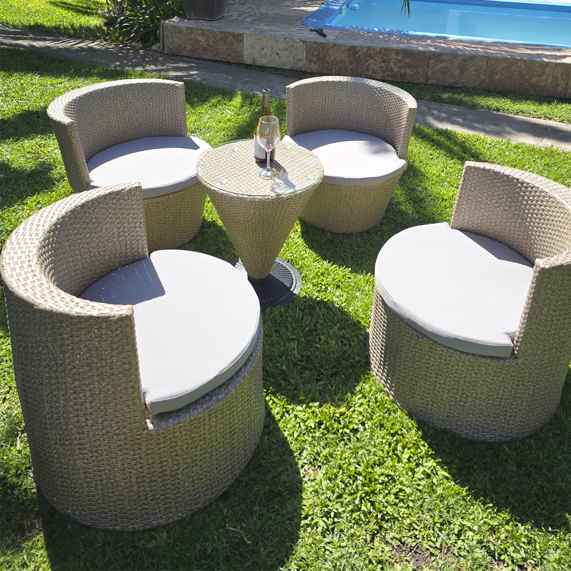 Set de Muebles Rattán Sintético 5 Piezas | Mod.1007