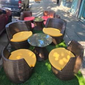 1070 | Set Muebles Apilables de Rattan sintético x 5 Piezas