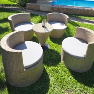 1007 | Set Muebles Apilables de Rattan sintético x 5 Piezas